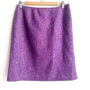 Max Mara Weekend Purple Lavender herringbone Print Pencil Skirt 10